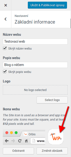 Jak nastavit ikonu webu