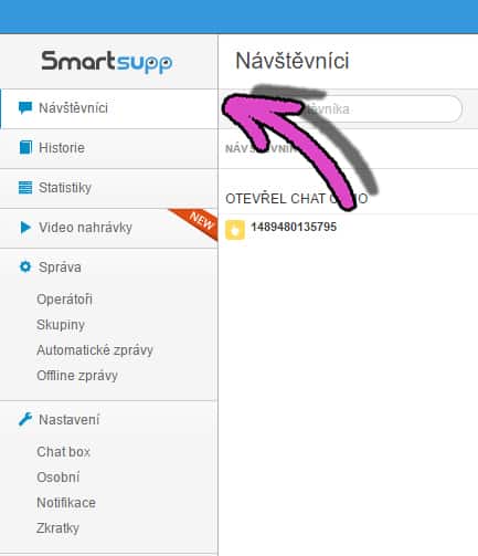 Smartsupp: ukázka administrace chatu