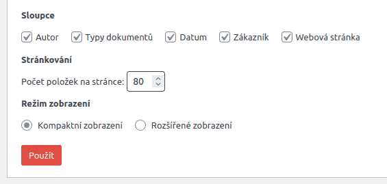 Počet položek vlastního typu příspěvku (CPT) Počet položek CPT