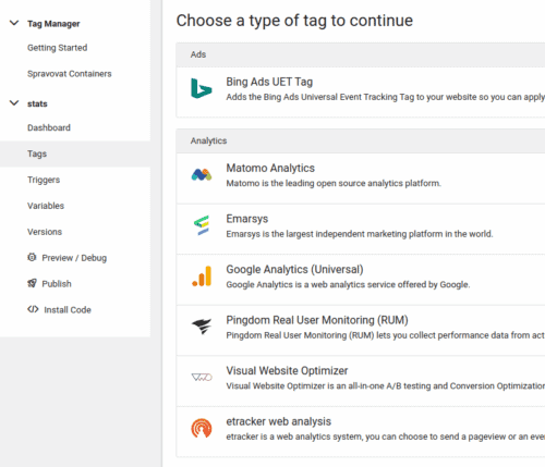 Matomo Tag Manager Matomo Tag Manager - Jak do webu správně vložit měřicí kód
