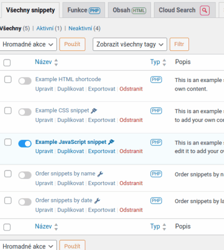 Snippet manager Snippet manager - Jak do webu správně vložit měřicí kód