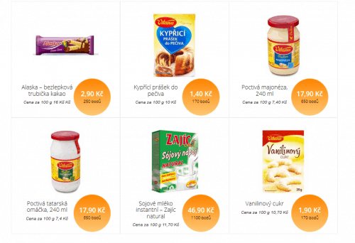Web pro využití věrnostní karty 2 Slevy: zobrazení ceny a bodů