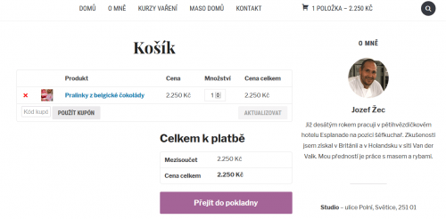 Kurzy vaření v e-shopu šéfkuchaře 3 Nákupní košík