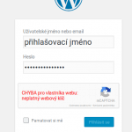 recaptcha blokuje přihlášení
