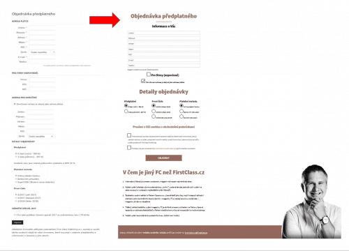 Vylepšili jsme web FirstClass 1 porovnání formulářů