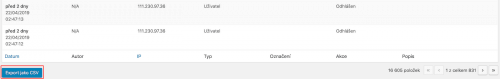 Export dat v Activity Log