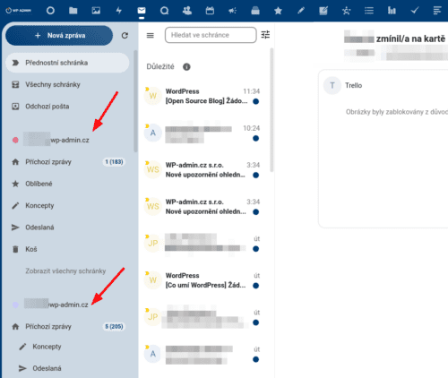 Správa e-mailů v Nextcloudu