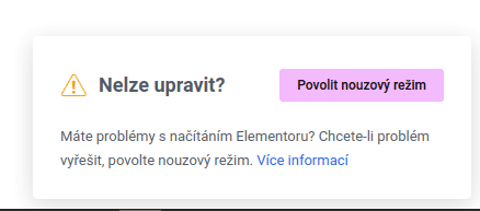 Nouzový režim Elementoru