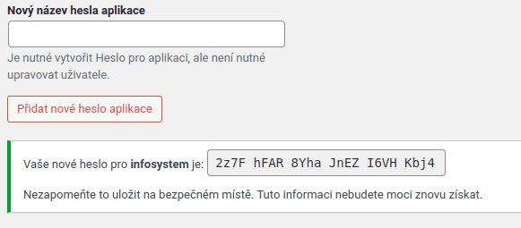 Práce s uživateli ve WordPressu 1 Aplikační heslo pro WordPress uživatele